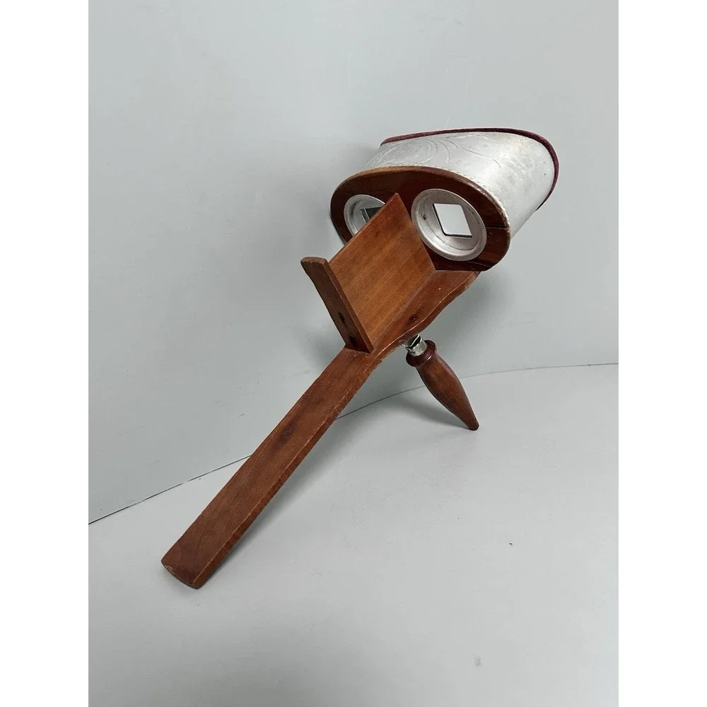 Vintage The MERCURY STEREOSCOPE Antique 3D Photo Card Viewer Metal & Wood